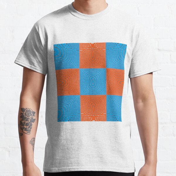 #Pattern, #design, #abstract, #art, square, textile, decoration, color image, textured, geometric shape Classic T-Shirt