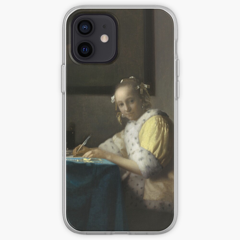 A Lady Writing Oil Painting by Johannes Vermeer iPhone Case & Cover