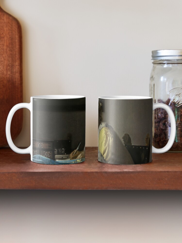 Alternate view of A Lady Writing Oil Painting by Johannes Vermeer Mug