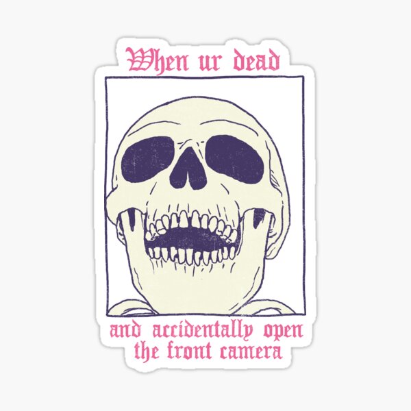 Vista previa del artículo con la obra «AcciDEADtal Selfie», diseñado y vendido por Hillary White.