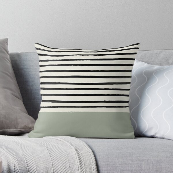 Sage x Stripes Throw Pillow
