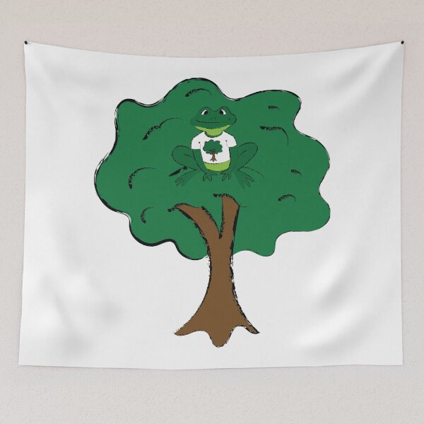 Item preview, Tree Frog in a Tree, Wearing a Tree Shirt designed and sold by RebekahLDesigns.