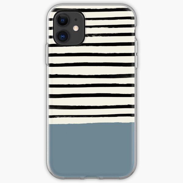 Dusty Blue x Stripe iPhone Soft Case