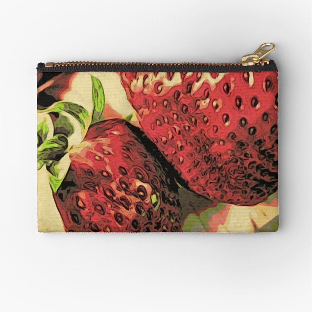 Strawberry Season - Fruit Lover Gift - Art Photography Zipper Pouch