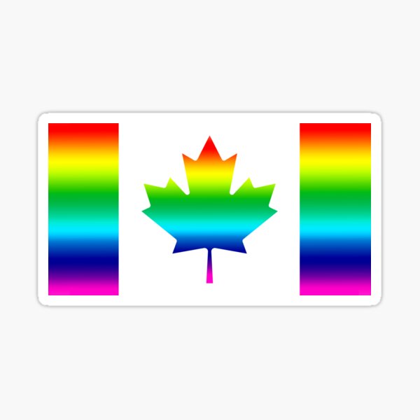 Vista previa del artículo con la obra «Bandera canadiense del orgullo», diseñado y vendido por credbubble.