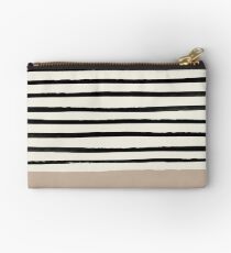 Latte & Stripes Zipper Pouch