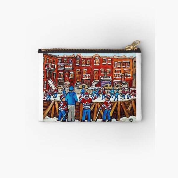 Item preview, CANADIAN PAINTINGS OUTDOOR HOCKEY RINK IN THE CITY MONTREAL WINTER SCENES designed and sold by Carole  Spandau.