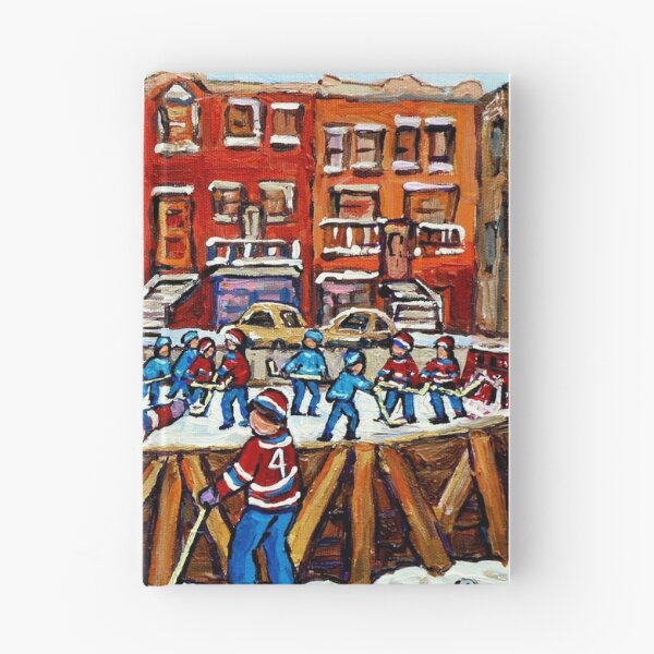 Item preview, CANADIAN PAINTINGS OUTDOOR HOCKEY RINK IN THE CITY MONTREAL WINTER SCENES designed and sold by Carole Spandau.