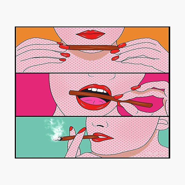 Weed blunt roll comic poster Photographic Print