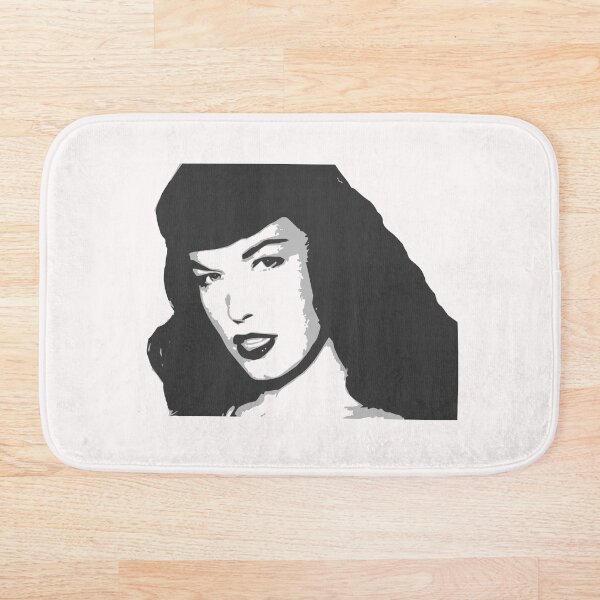 notorious bettie page original pinup art Bath Mat