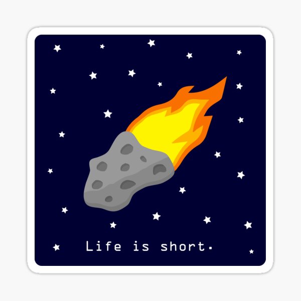 Life is short. Meteor Sticker