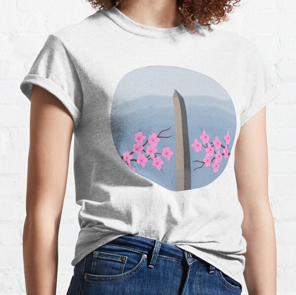Washington DC Shirt, Cherry Blossom Floral Pop' Unisex Baseball T-Shirt
