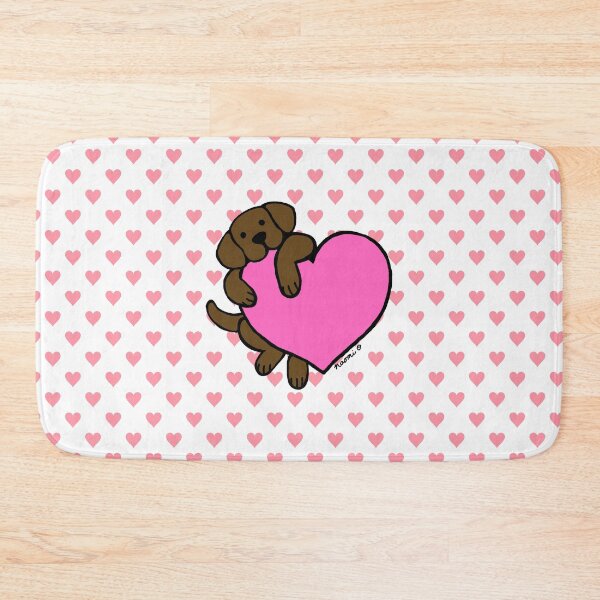 Item preview, Chocolate Labrador and Pink Heart designed and sold by HappyLabradors.
