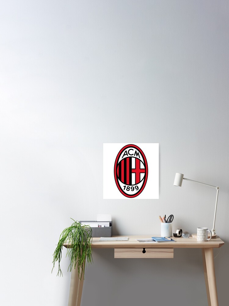 Ac Milan Serie A Italy Team Logo Poster By Cocobaci Redbubble