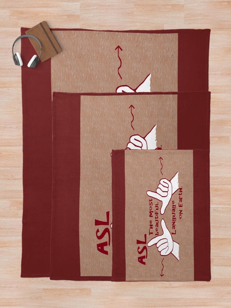 "ASL The Most Beautiful Language" Throw Blanket for Sale by EloiseArt Redbubble