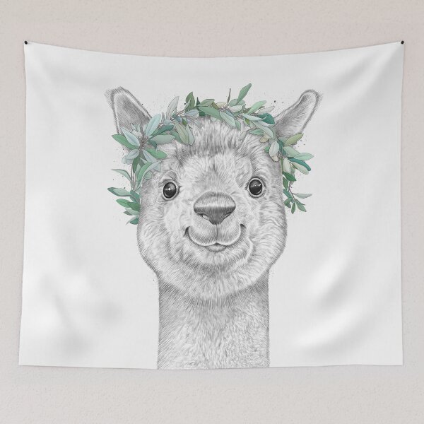Item preview, Alpaca with wreath designed and sold by NIKITA KORENKOV NikKor.