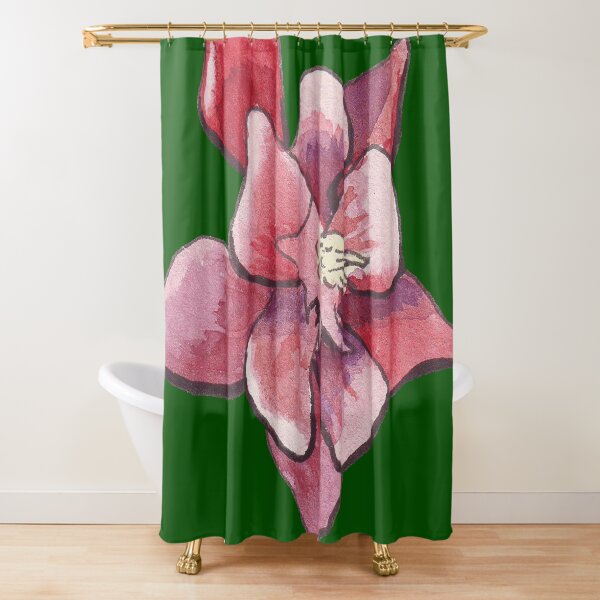 Aquilegia or columbine in aquarelle Shower Curtain