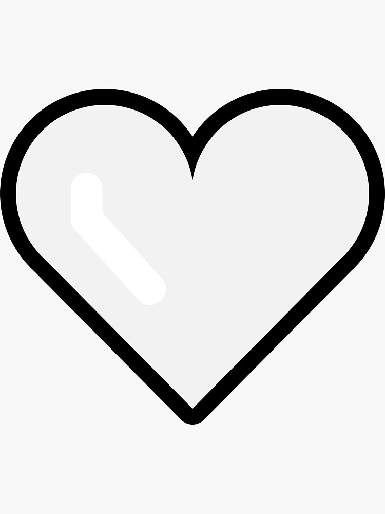 "White Heart Emoji" Sticker for Sale by Feelklin Redbubble