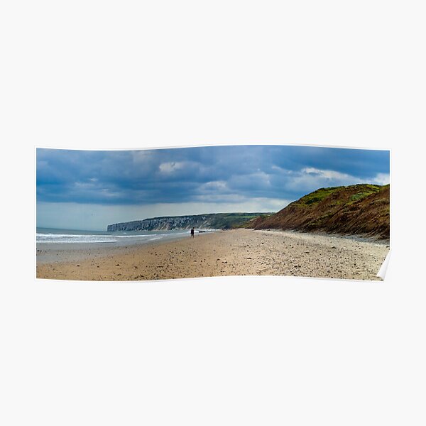 Fat Bloke on Beach, Hunmanby Gap, North Yorkshire Poster