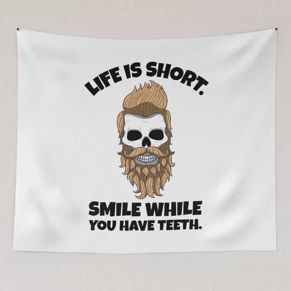 Item preview, Life Is Short Smile While You Still Have Teeth Beard Barber designed and sold by BornDesign.