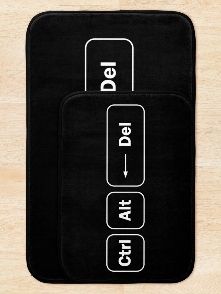 Thumbnail 5 of 6, Bath Mat, Ctrl + Alt + Del - Computer Programming - Dark Color designed and sold by Programming Jokes.