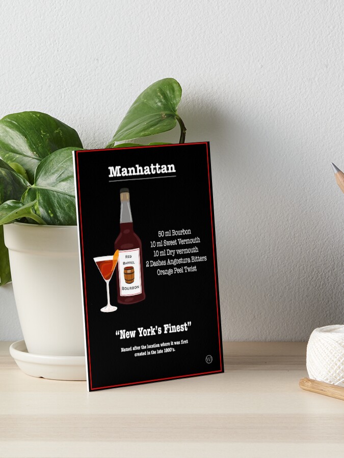 Thumbnail 1 von 2, Galeriedruck, Manhattan Cocktail Rezept designt und verkauft von WayneBrant.