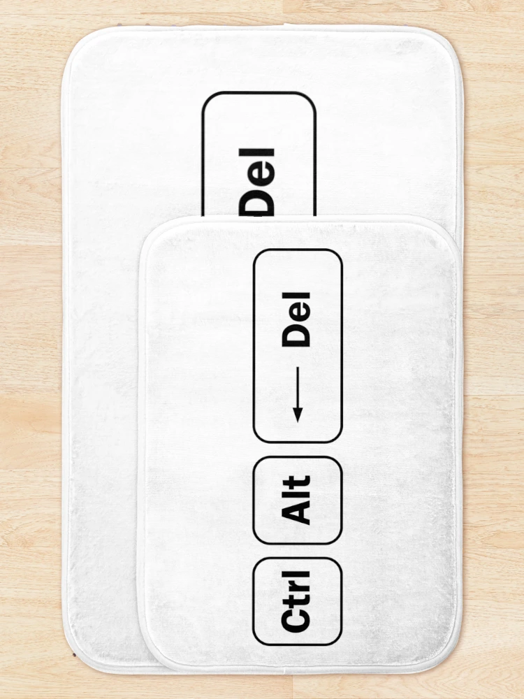 Thumbnail 5 of 6, Bath Mat, Ctrl + Alt + Del - Computer Programming - Light Color designed and sold by Programming Jokes.
