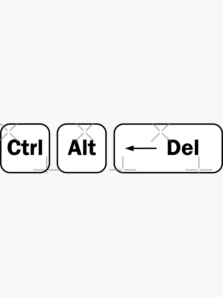 "Ctrl + Alt + Del Computer Programming Dark Color" Sticker for Sale