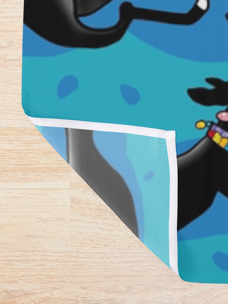 Alternate view of Blue Zoomies pattern Shower Curtain