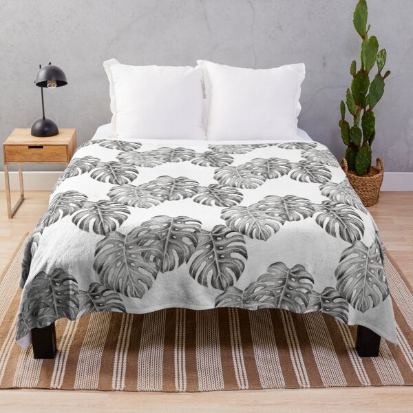 Item preview, Black and White Monstera Leaf Pattern designed and sold by Ivy Lily Art.