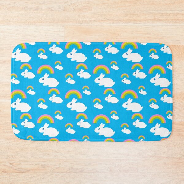 Item preview, rainbows and bunny rabbits on sky blue designed and sold by M-Lorentsson.