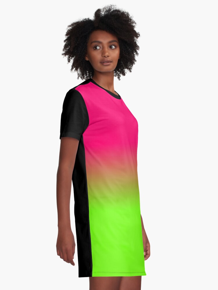 neon pink t shirt dress