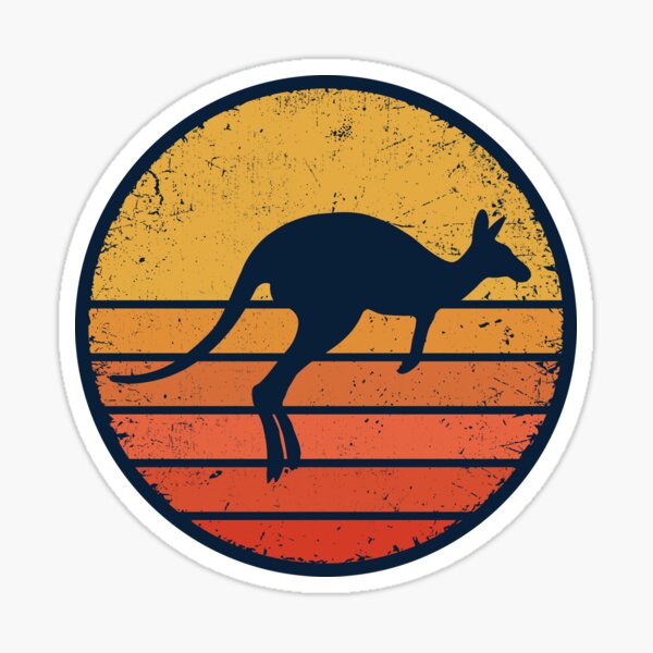 Kangaroo Retro Sticker