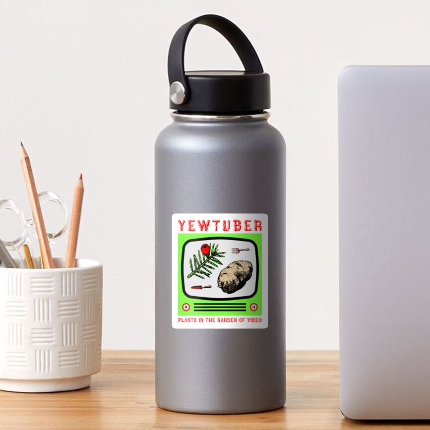 Yewtuber (Plants in the Garden of Video) - YouTuber Content Creator Gardening Pun Sticker