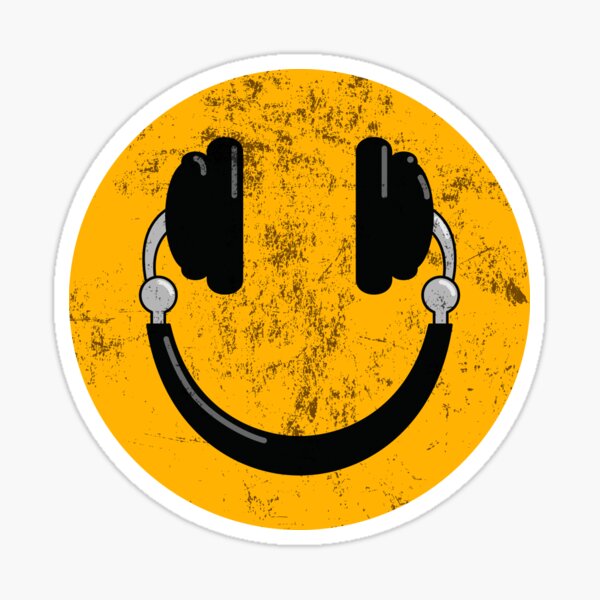 Cute Headphones Singing Emoji Sticker