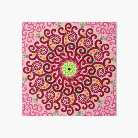 Jellyfish Maroon mandala Art Board Print