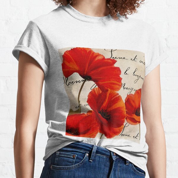 T shirt coquelicot discount femme