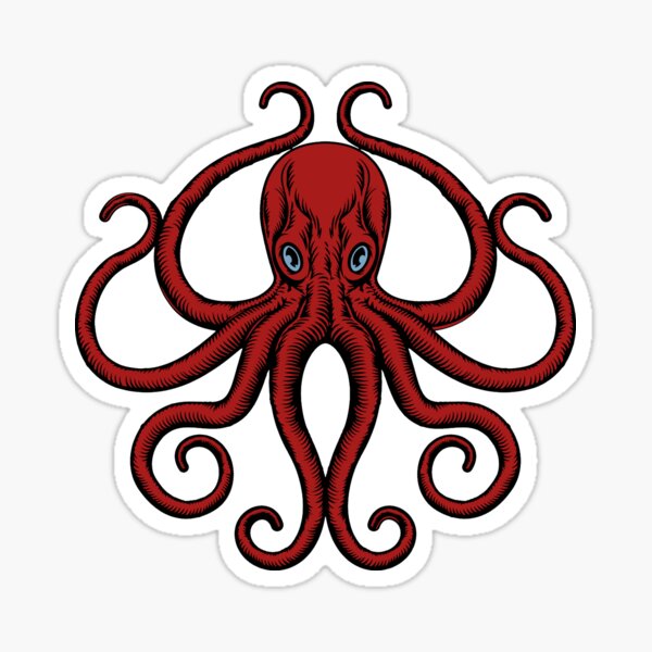 The Red Octopus Sticker