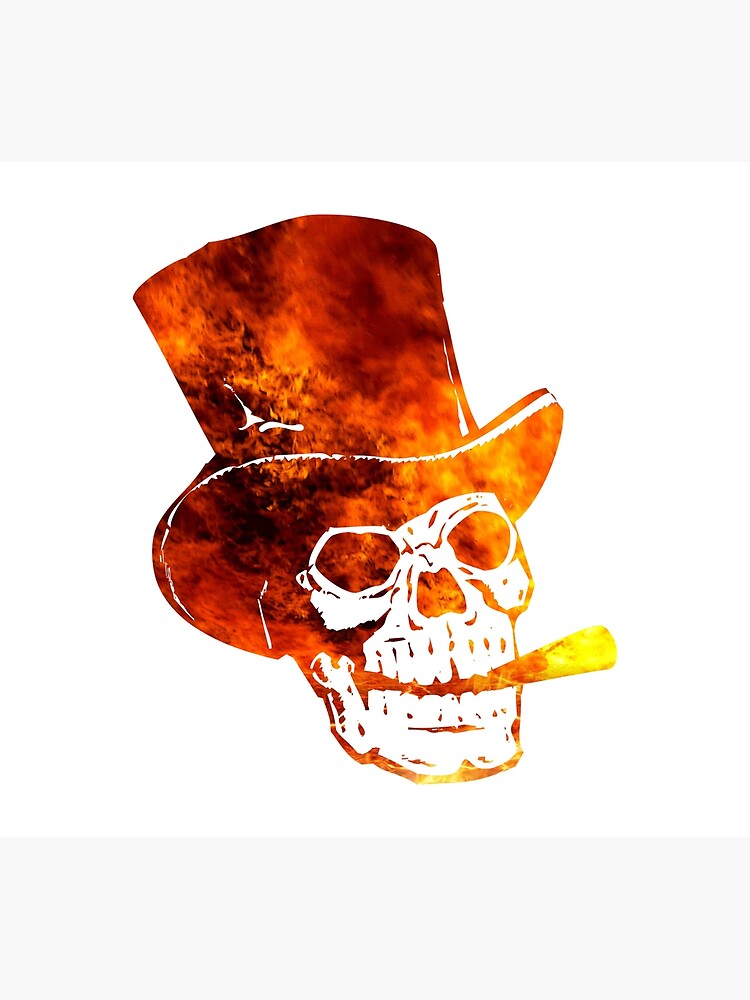 Fiery Skull With Top Hat And Cigar | Poster