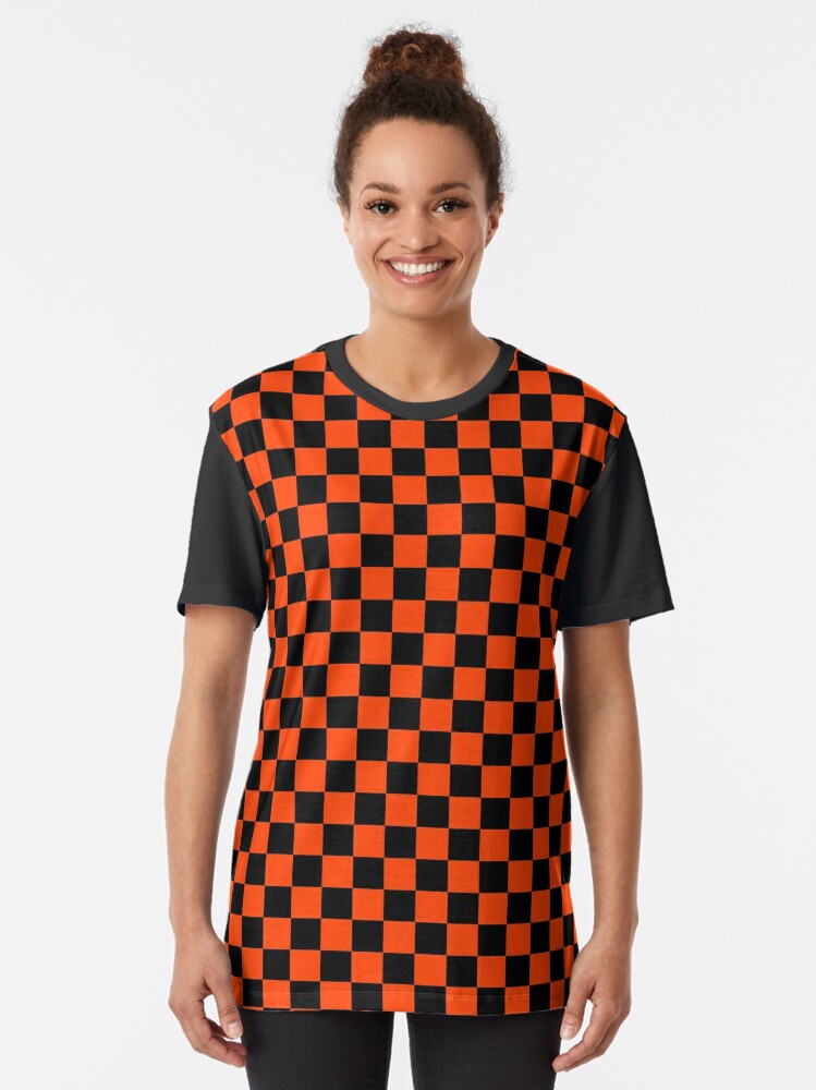 orange checkerboard shirt