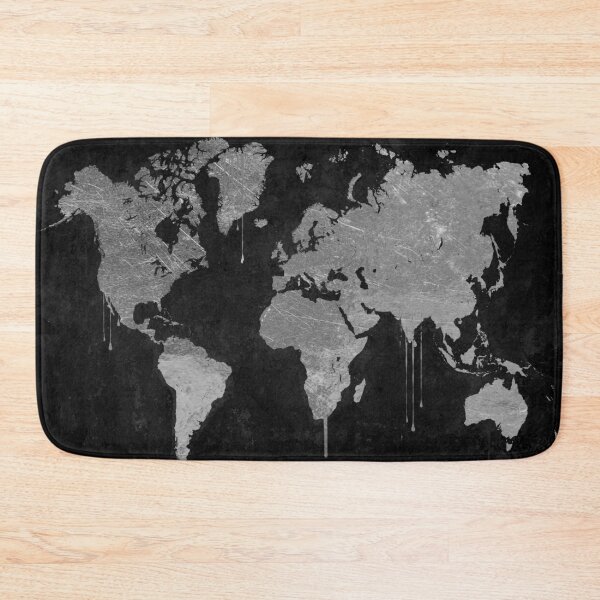 Item preview, Silver and Black World Map designed and sold by Sasha Art Gallery.