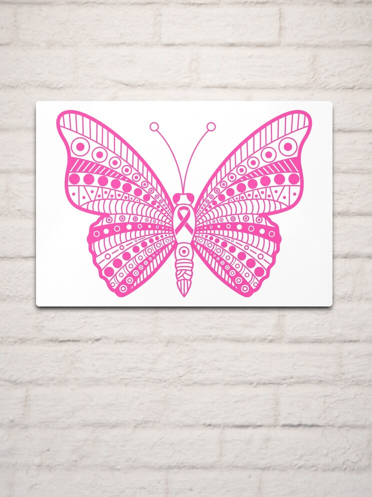 Pink Ribbons Breast Cancer Support Words Cloud Pattern | Poster