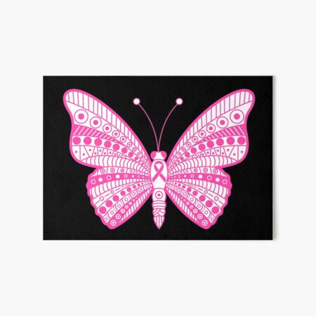 Pink Ribbon Breast Cancer Awareness Tribal Butterfly  Art Board Print for  Sale by mrhighsky
