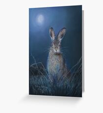Hare in moonlight Greeting Card