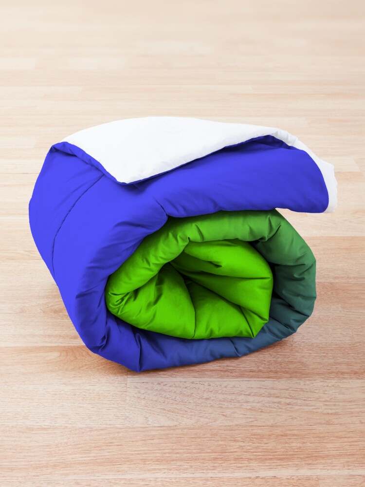 Alternate view of Neon Blue and Neon Green Ombré Shade Color Fade Comforter