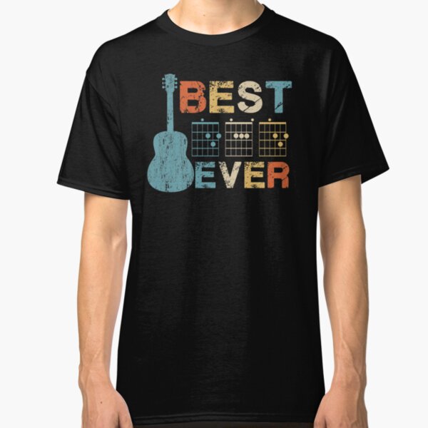 Best Dad Ever Guitar Chords Musician Funny Fathers Day Gift Idea Tshirt Classic T-Shirt
