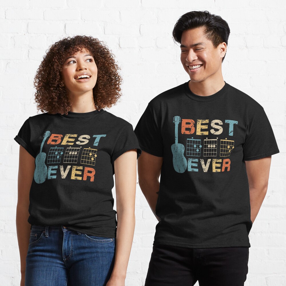 Best Dad Ever Guitar Chords Musician Funny Fathers Day Gift Idea Tshirt Classic T-Shirt