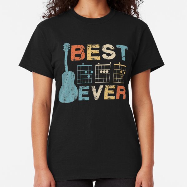 Best Dad Ever Guitar Chords Musician Funny Fathers Day Gift Idea Tshirt Classic T-Shirt