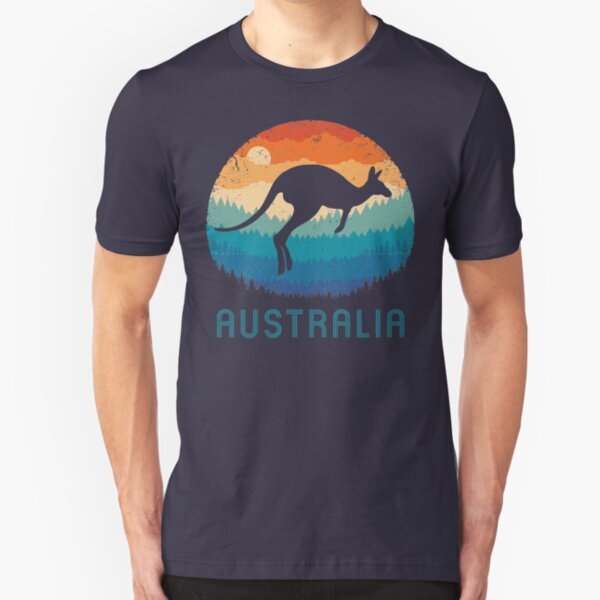 Australia Kangaroo Retro Slim Fit T-Shirt
