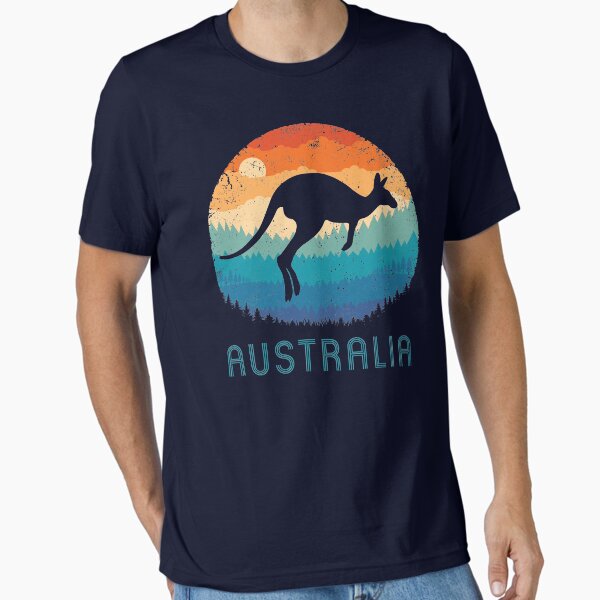 Vista previa del artículo con la obra «Canguro australiano retro», diseñado y vendido por TigerTom Design.